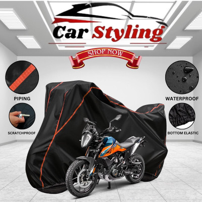 Car Styling Waterproof Two Wheeler Cover for KTM(390 Adventure, Black, Red)