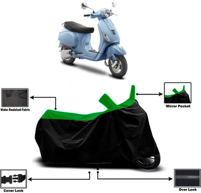 Amexride Two Wheeler Cover for Vespa(ZX 125 BS6, Green)