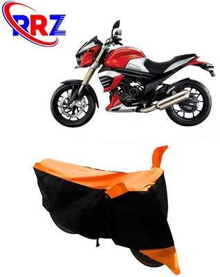 RRZ Waterproof Two Wheeler Cover for Mahindra(MOJO XT 300, Black, Orange)