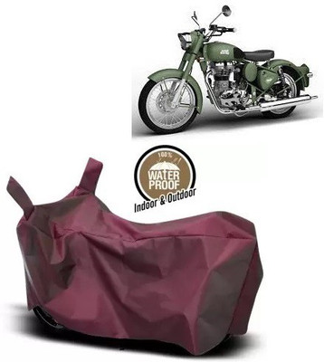 OliverX Waterproof Two Wheeler Cover for Royal Enfield(Battle Green, Maroon)