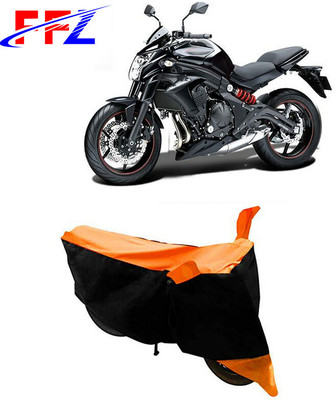 FFZ Waterproof Two Wheeler Cover for Kawasaki(ER 6N, Black, Orange)