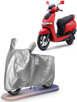 BigFly Waterproof Two Wheeler Cover for Universal For Bike(iQube Electric, Silver)