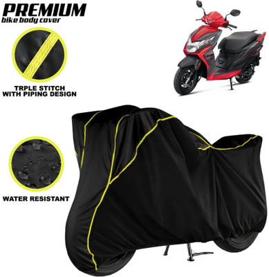 kerwa Waterproof Two Wheeler Cover for Honda(Dio, Black, Yellow)