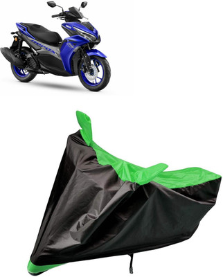 aksmit Two Wheeler Cover for Yamaha(Black, Green)