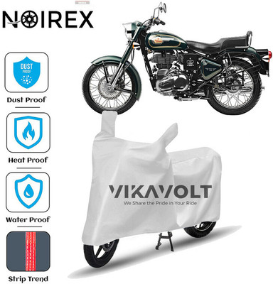 NOIREX Waterproof Two Wheeler Cover for Royal Enfield(Bullet 500, Silver)