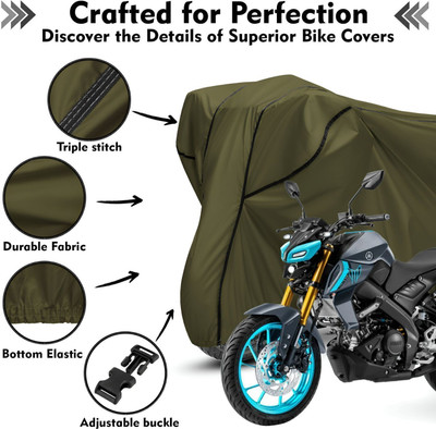 Shiv Kanha Waterproof Two Wheeler Cover for Yamaha(MT 15, Green, Black)