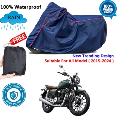 AUTOCAD Waterproof Two Wheeler Cover for Honda(Hness CB350, Blue, Red)