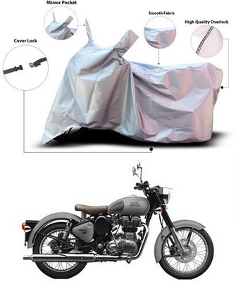 ANTHUB Waterproof Two Wheeler Cover for Royal Enfield(Bullet 350, Silver)