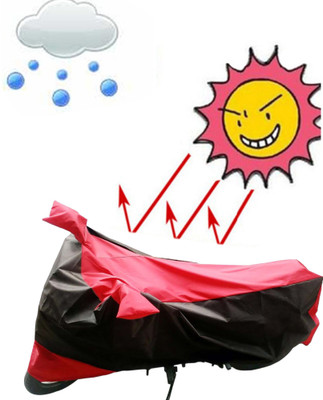 SK AUTO Waterproof Two Wheeler Cover for Hero(Black, Red)