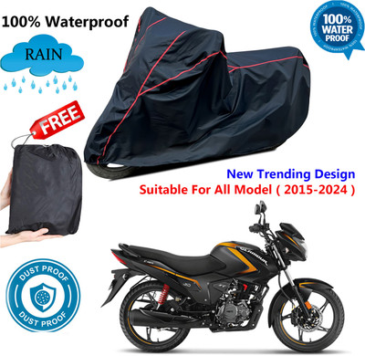 AutoGalaxy Waterproof Two Wheeler Cover for Hero(Glamour FI, Black, Red)
