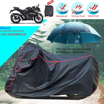 OliverX Waterproof Two Wheeler Cover for Suzuki(Gixxer SF, Black)