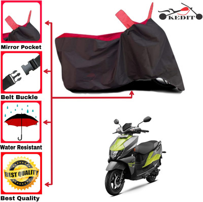 KEDIT Two Wheeler Cover for Suzuki(Avenis 125, Red, Black)