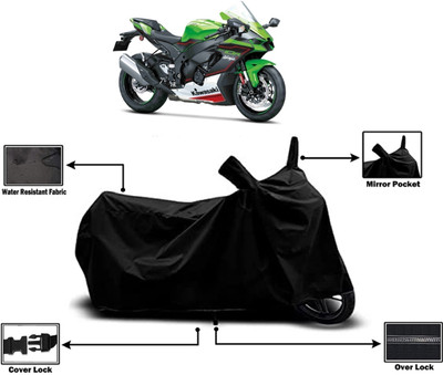 Amexride Two Wheeler Cover for Kawasaki(Ninja ZX 10R, Black)