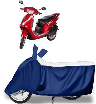 AUTO PEARL Two Wheeler Cover for Lohia(Oma Star, White, Blue)