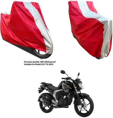 AutoGalaxy Waterproof Two Wheeler Cover for Yamaha(FZ S FI (V 2.0), Silver, Red)