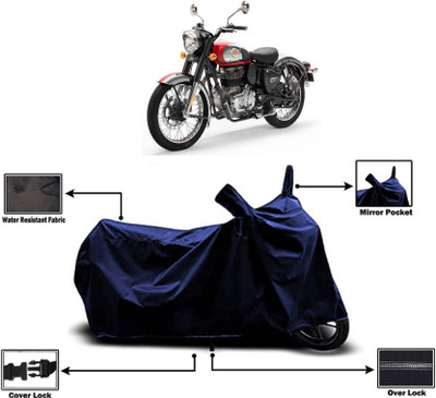 KEDIT Two Wheeler Cover for Royal Enfield(Classic Chrome, Blue)