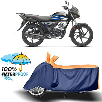 ROYAL AUTO MART Waterproof Two Wheeler Cover for Honda(CD 110 Dream, Orange, Blue)