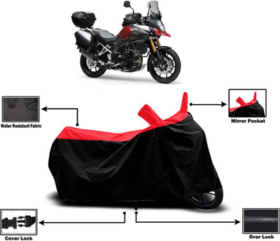 Amexride Two Wheeler Cover for Suzuki(V Strom 1000, Red)