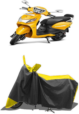SUGASHRI Waterproof Two Wheeler Cover for Hero(MotoCorp Pleasure Plus, Yellow, Black)
