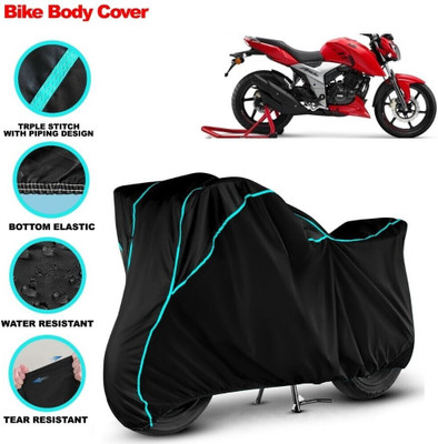 Grizzly Two Wheeler Cover for TVS(Apache RTR 160 4V, Black)