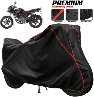 xodi Waterproof Two Wheeler Cover for Bajaj(Pulsar 135 BS6, Black, Red, Multicolor)