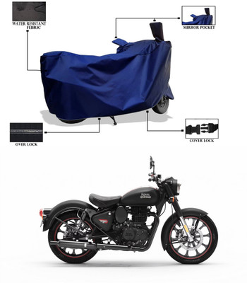CODOKI Waterproof Two Wheeler Cover for Royal Enfield(Classic 350, Blue)