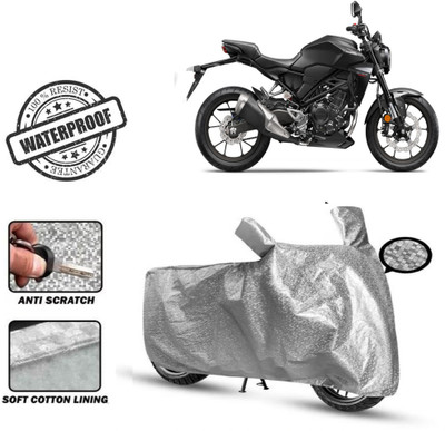 Autoinnovation Waterproof Two Wheeler Cover for Honda(CB300R, Silver)