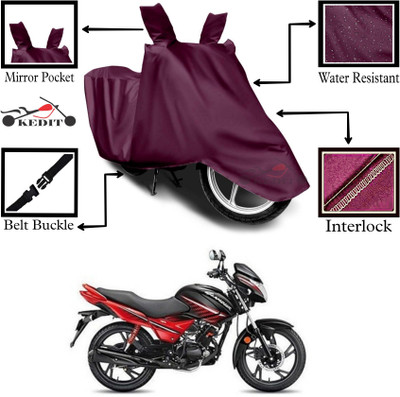 KEDIT Two Wheeler Cover for Hero(Glamour i3s BS6, Maroon)