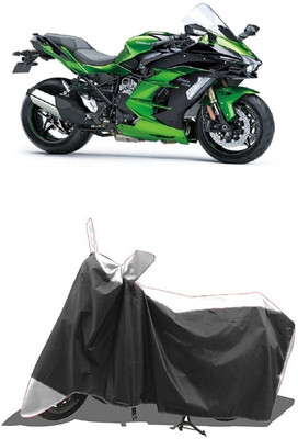 SUGASHRI Waterproof Two Wheeler Cover for Kawasaki(Ninja H2 SX, White, Black)
