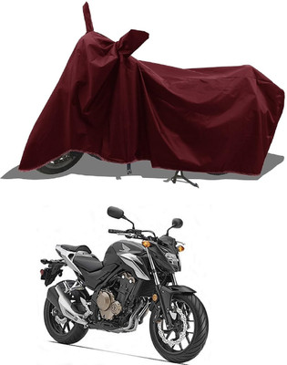 Mdstar Waterproof Two Wheeler Cover for Honda(CB500F, Maroon)