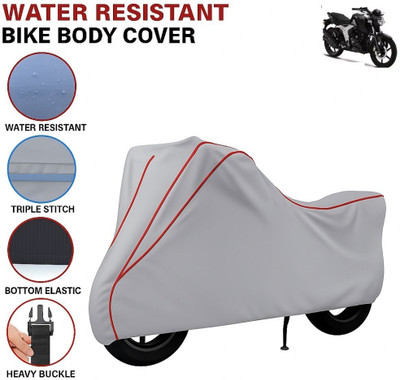 Auto Udaan Waterproof Two Wheeler Cover for TVS(Apache RTR 160 4V, Grey, Red)