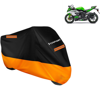 Horseyaart Waterproof Two Wheeler Cover for Kawasaki(Ninja ZX-6R BS6, Orange)