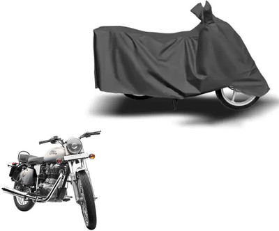 FKOK Waterproof Two Wheeler Cover for Royal Enfield(Bullet 350, Grey)