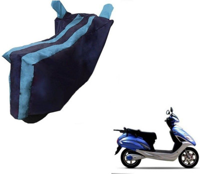 Mdstar Waterproof Two Wheeler Cover for Lohia(Fame, Black, Blue)