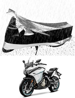 Mdstar Waterproof Two Wheeler Cover for CFMoto(400GT, Silver, Black)