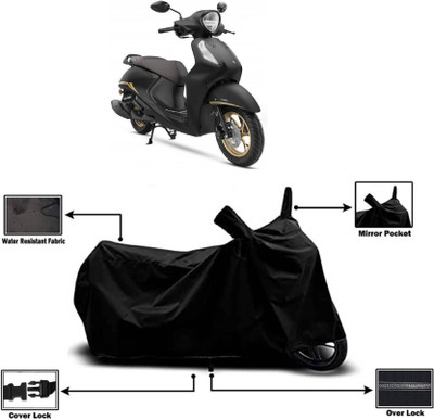 KEDIT Two Wheeler Cover for Yamaha(Fascino 125 FI, Black)