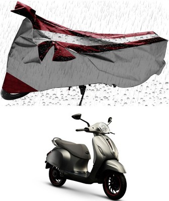 Genipap Two Wheeler Cover for Bajaj(Urbanite Chetak, Silver, Maroon)