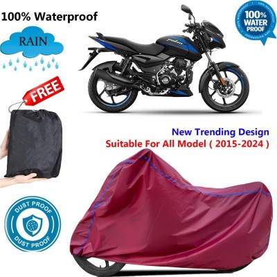 AutoGalaxy Waterproof Two Wheeler Cover for Bajaj(Pulsar 125, Maroon)