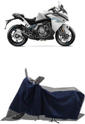 SUGASHRI Waterproof Two Wheeler Cover for CFMoto(650GT, Grey, Blue)