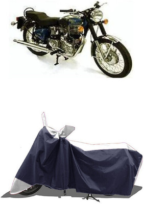 SUGASHRI Waterproof Two Wheeler Cover for Royal Enfield(Machismo 500, White, Blue)