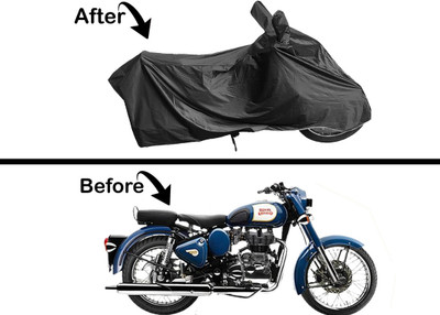 Archistylo Waterproof Two Wheeler Cover for Royal Enfield(Bullet 350, Black)