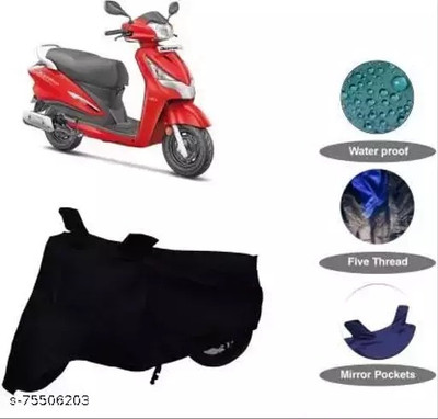 gurukul mart Waterproof Two Wheeler Cover for Techo Electra(Glamour Programmed FI, Black)