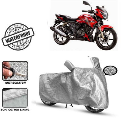 Autoinnovation Waterproof Two Wheeler Cover for TVS(Apache RTR 160, Silver)