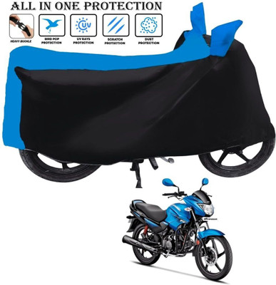 OliverX Waterproof Two Wheeler Cover for Hero(Glamour Programmed FI, Black, Blue)