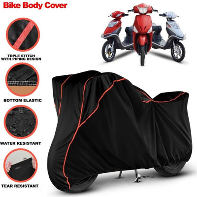 Grizzly Two Wheeler Cover for Hero Electric(Electric Scooter, Black, Red)