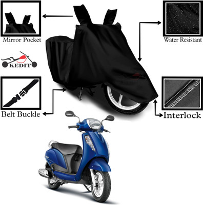 KEDIT Two Wheeler Cover for Suzuki(New Access 125, Black)