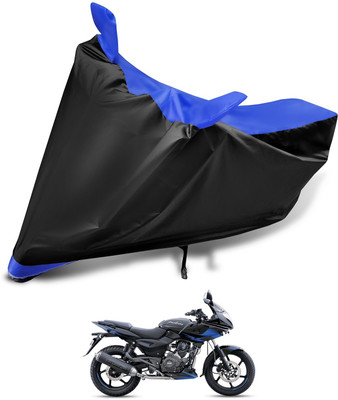 MOCKHE Two Wheeler Cover for Bajaj(Pulsar 220 DTS-i, Black, Blue)