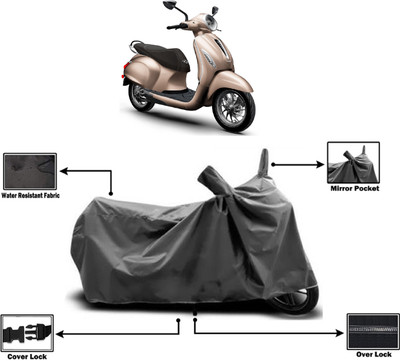 Amexride Two Wheeler Cover for Bajaj(New Chetak, Grey)
