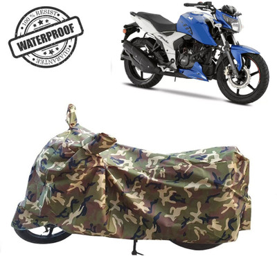 ROYAL AUTO MART Waterproof Two Wheeler Cover for TVS(Apache RTR 160 4V, Green, Multicolor)