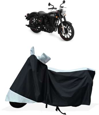 Tricway Two Wheeler Cover for Royal Enfield(Classic Stealth Black, White)